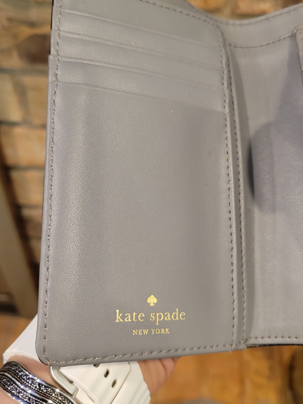 kate spade Gray Pebbled Leather Wallet - Picture 5 of 8
